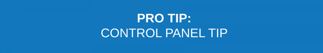 Control Panel Tip